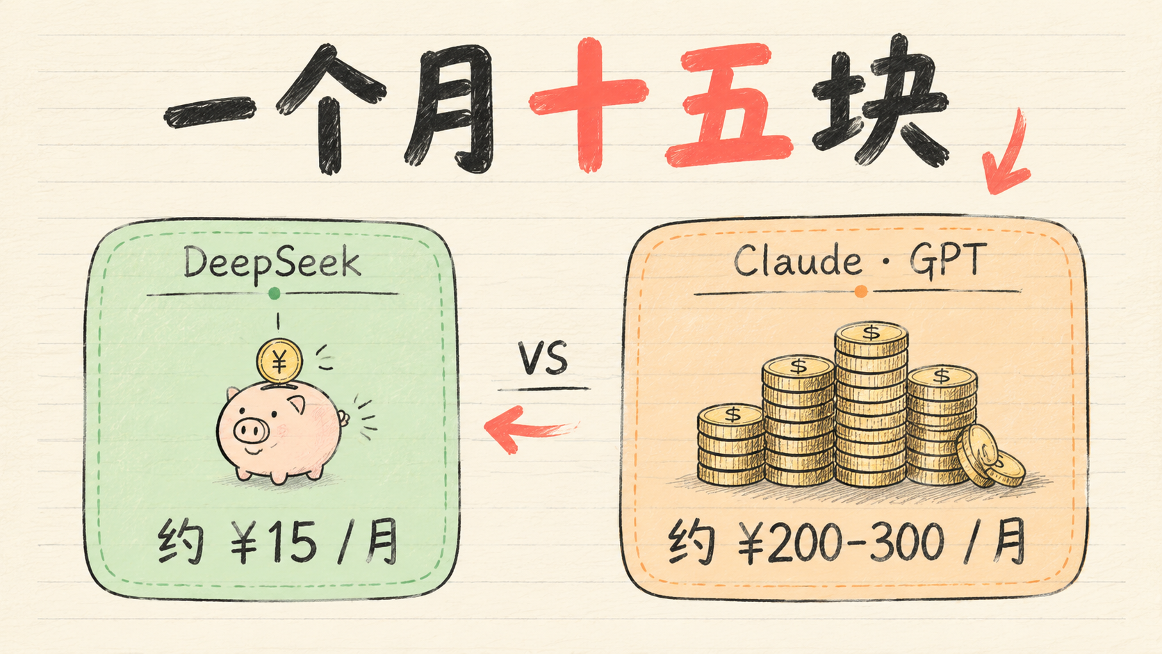 一个月十五块