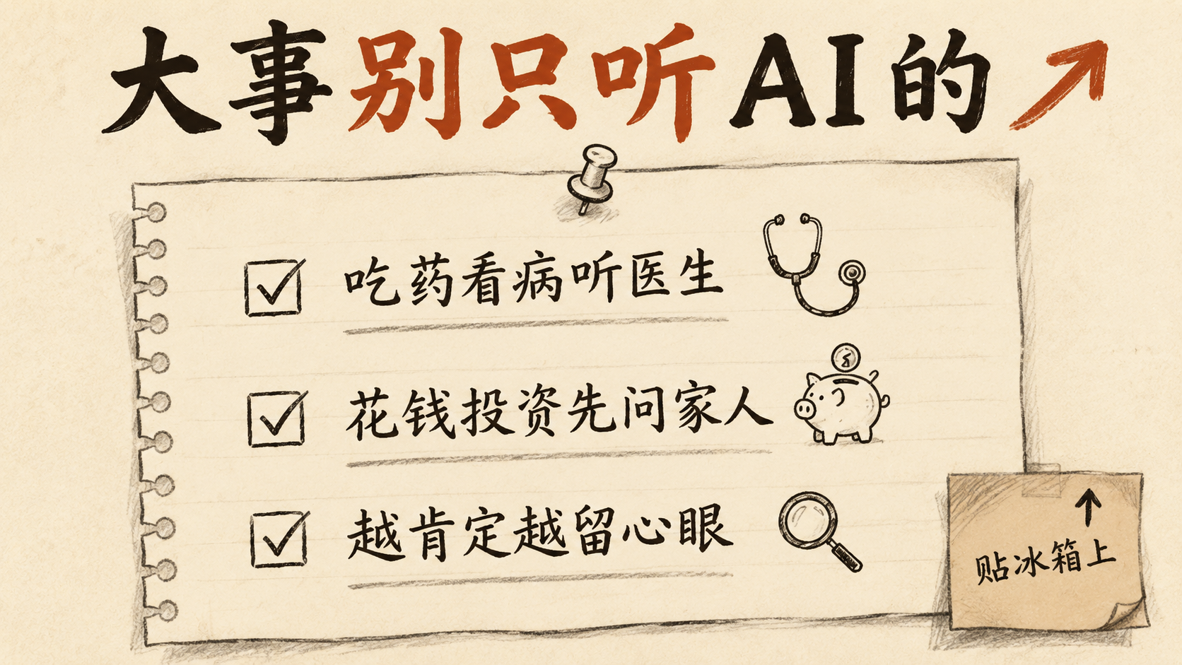 三不信规则清单：贴冰箱上的三条判断规则