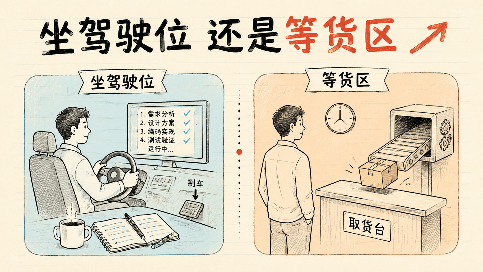 坐驾驶位还是等货区