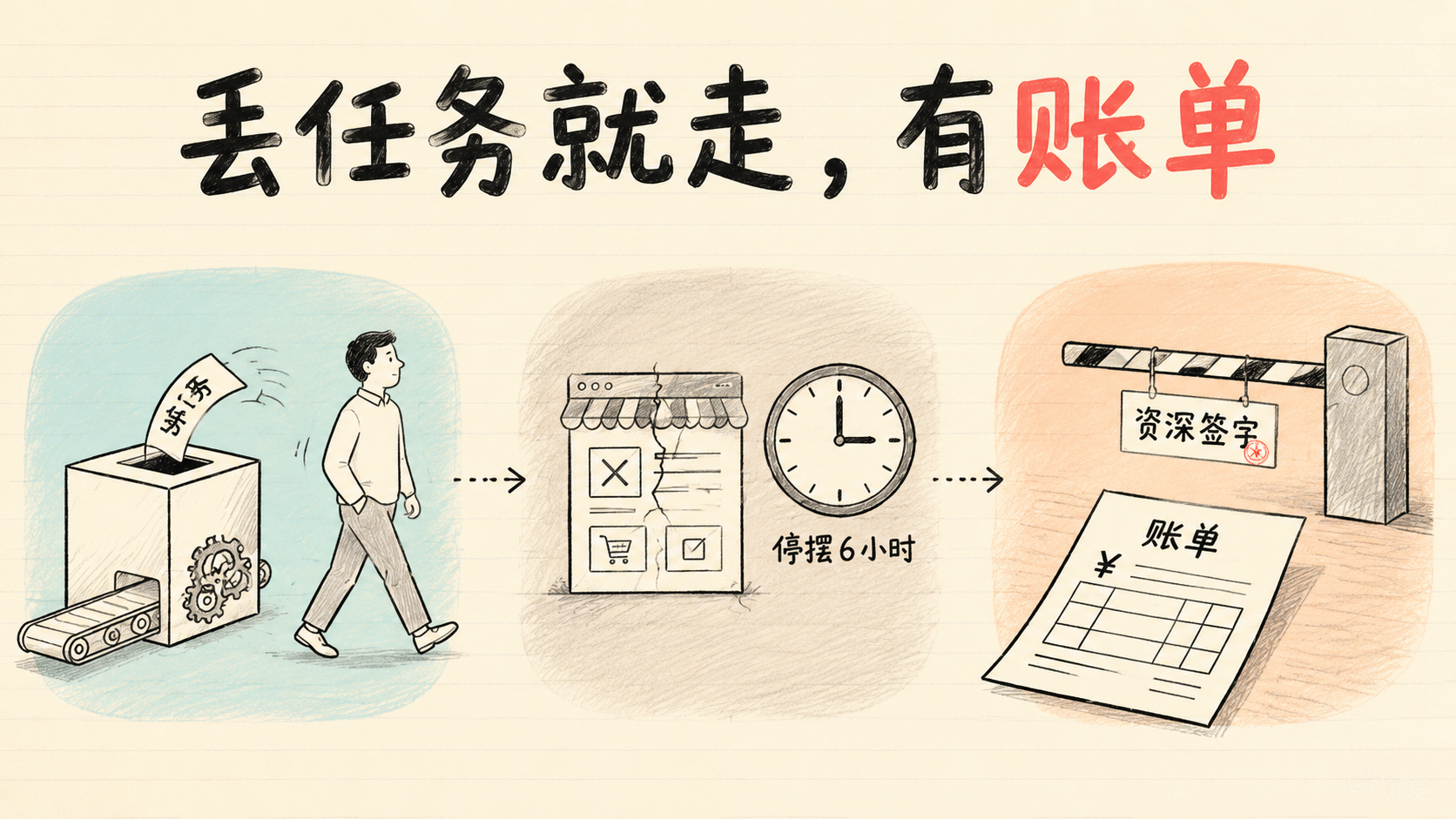丢任务就走，有账单